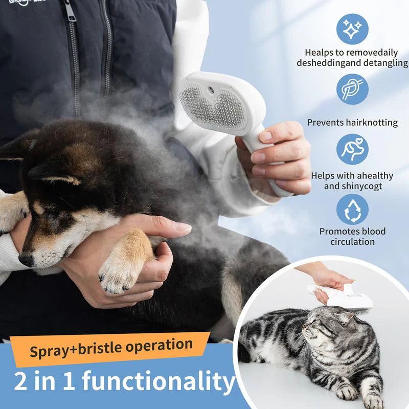 FurEase™ -All-in-One Pet Grooming Mist Brush