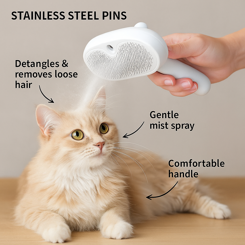 FurEase™ -All-in-One Pet Grooming Mist Brush